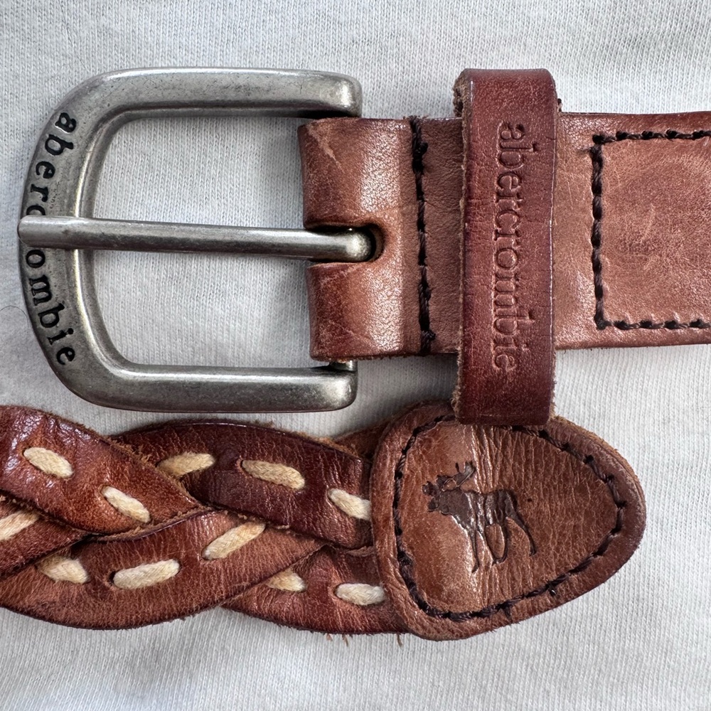 Abercrombie Brown Leather Braided Belt